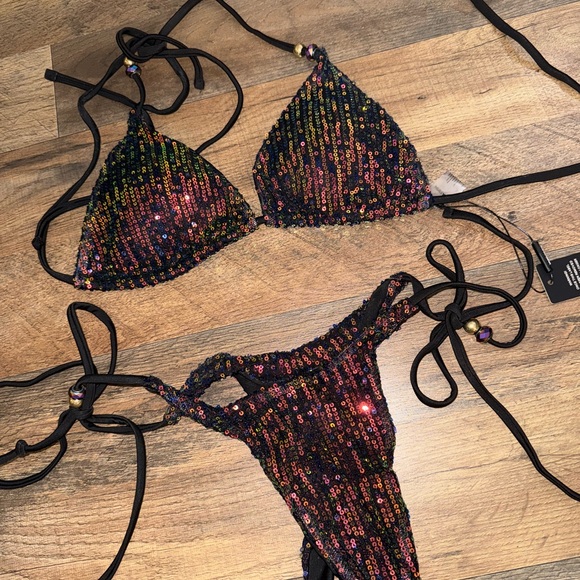 Other - Sequin Triangle Bikini Set